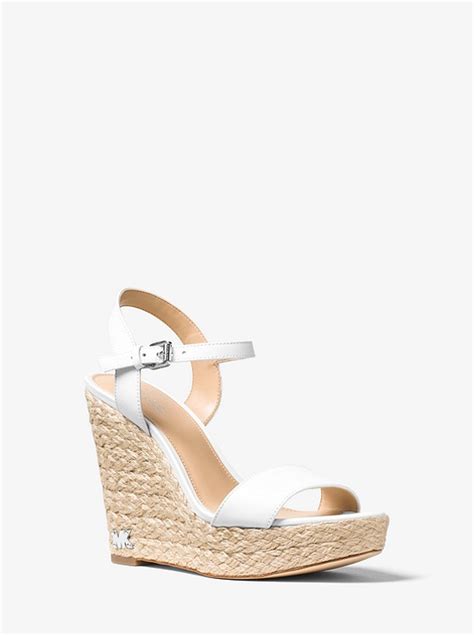 jill leather wedge michael kors|Jill Logo and Leather Wedge .